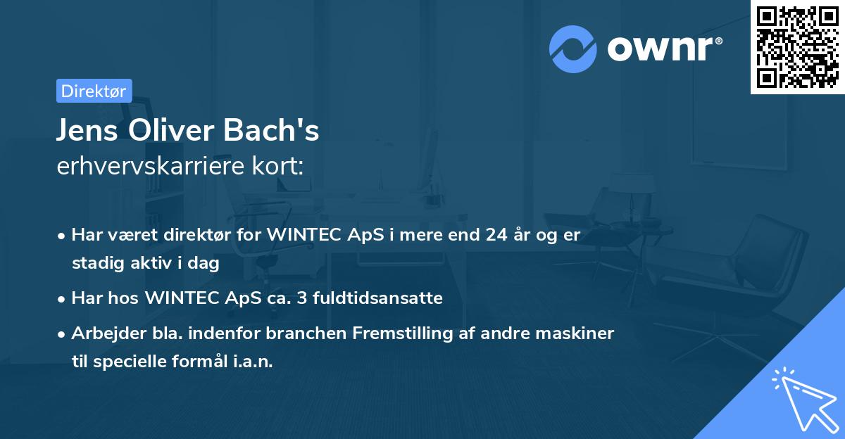 Jens Oliver Bach's erhvervskarriere kort