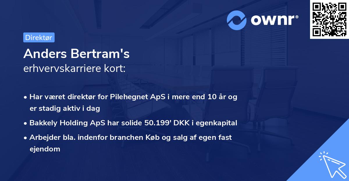 Anders Bertram's erhvervskarriere kort
