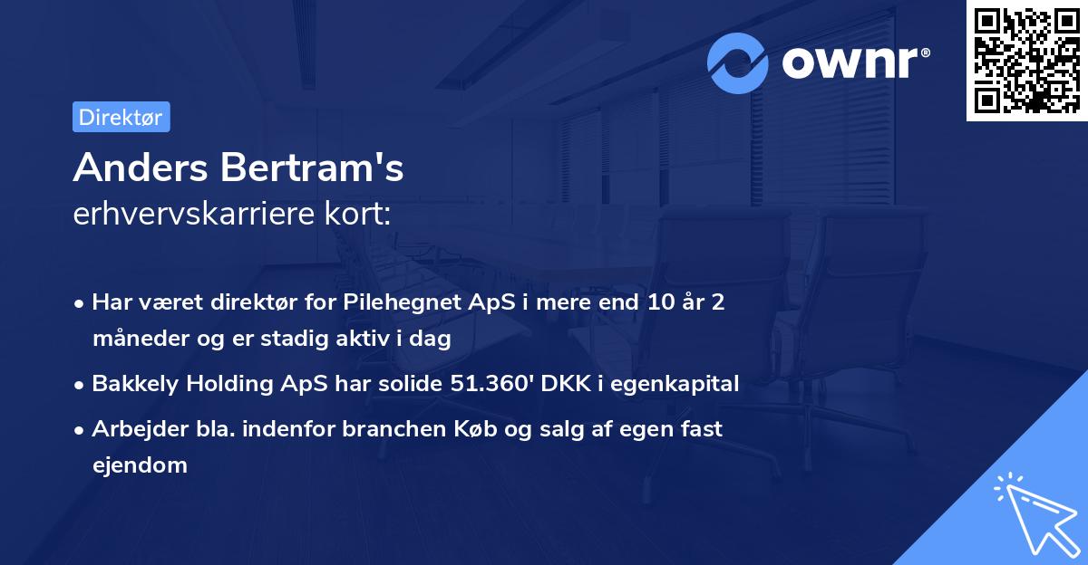 Anders Bertram's erhvervskarriere kort