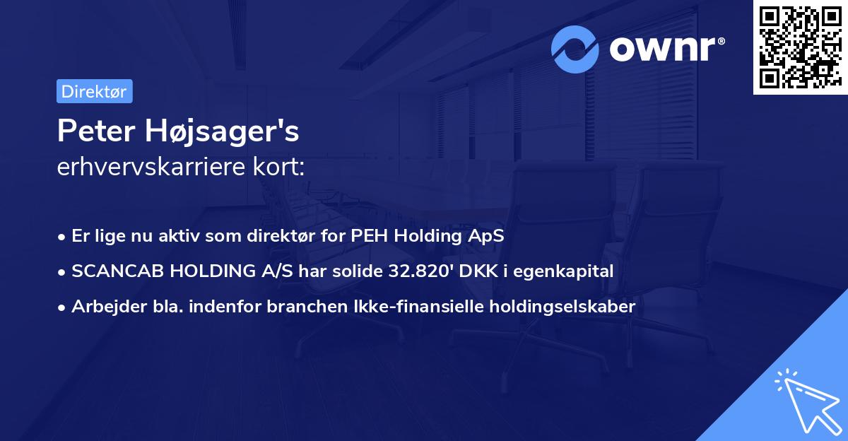 Peter Højsager's erhvervskarriere kort