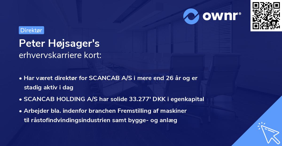 Peter Højsager's erhvervskarriere kort