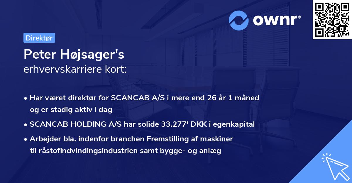 Peter Højsager's erhvervskarriere kort