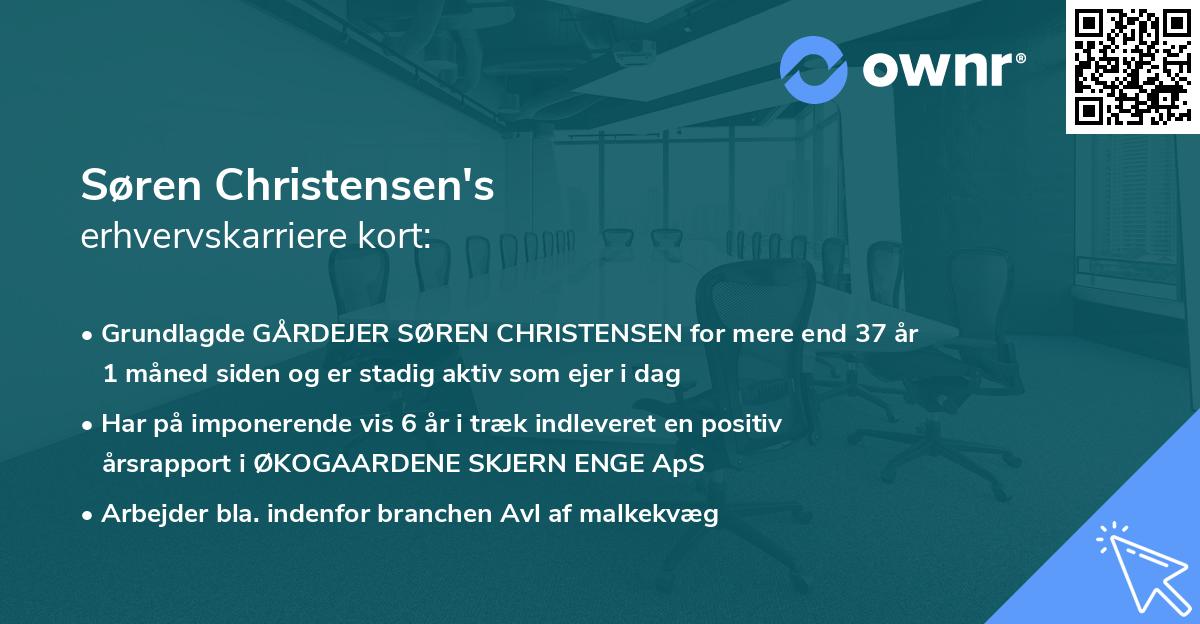 Søren Christensen's erhvervskarriere kort