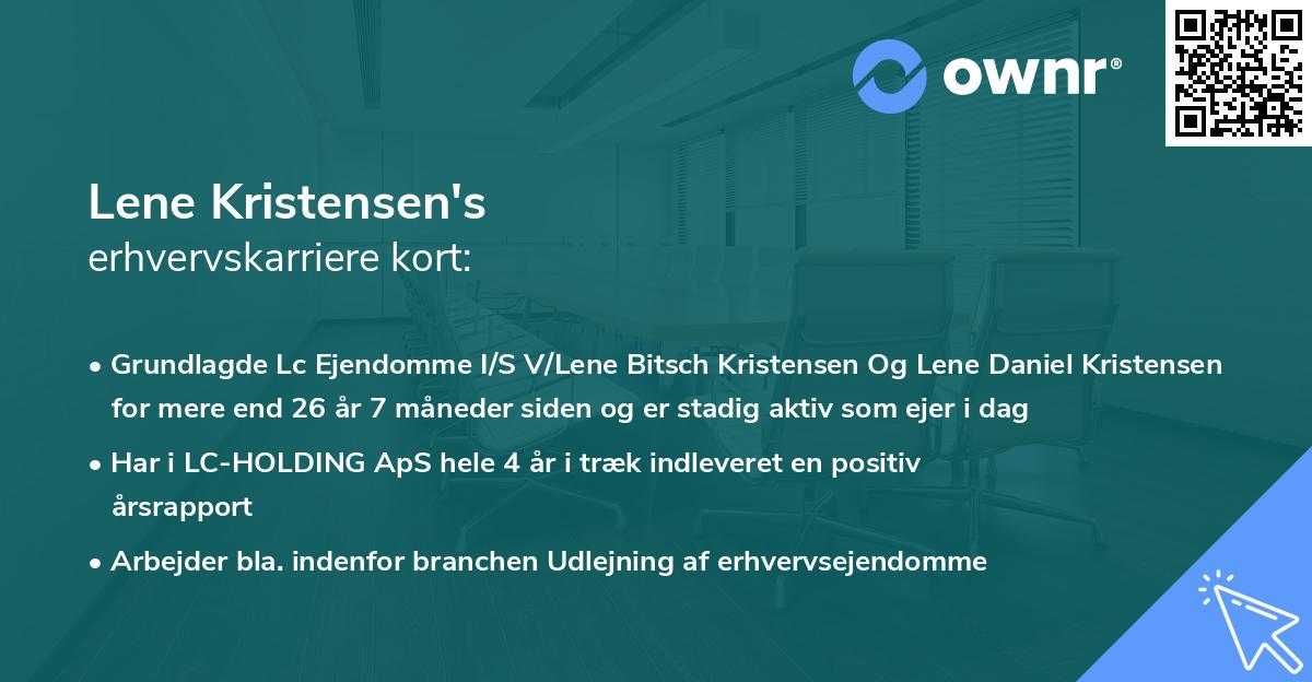 Lene Kristensen's erhvervskarriere kort