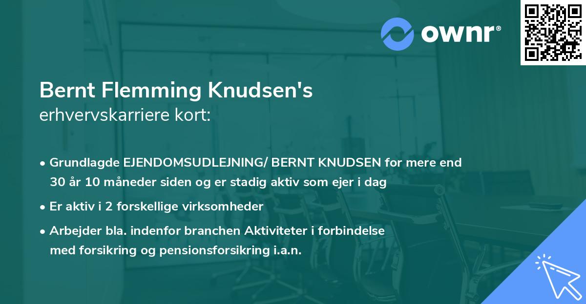 Bernt Flemming Knudsen's erhvervskarriere kort