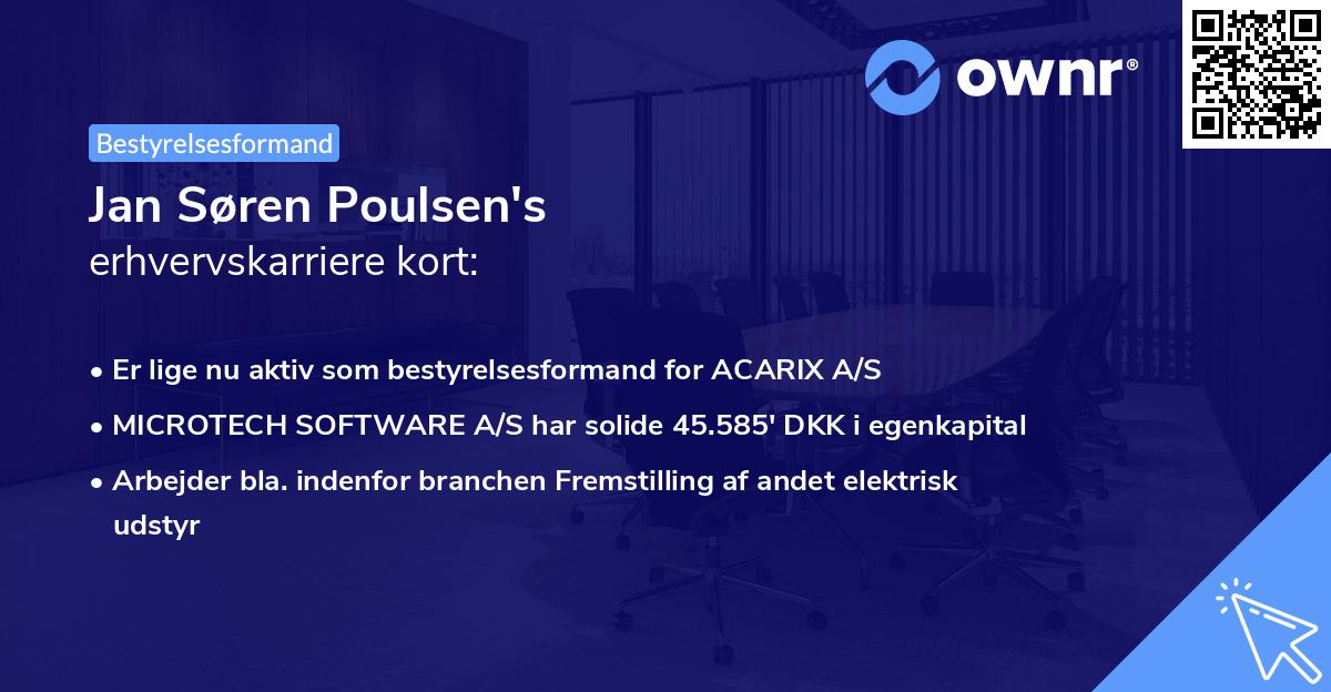 Jan Søren Poulsen's erhvervskarriere kort