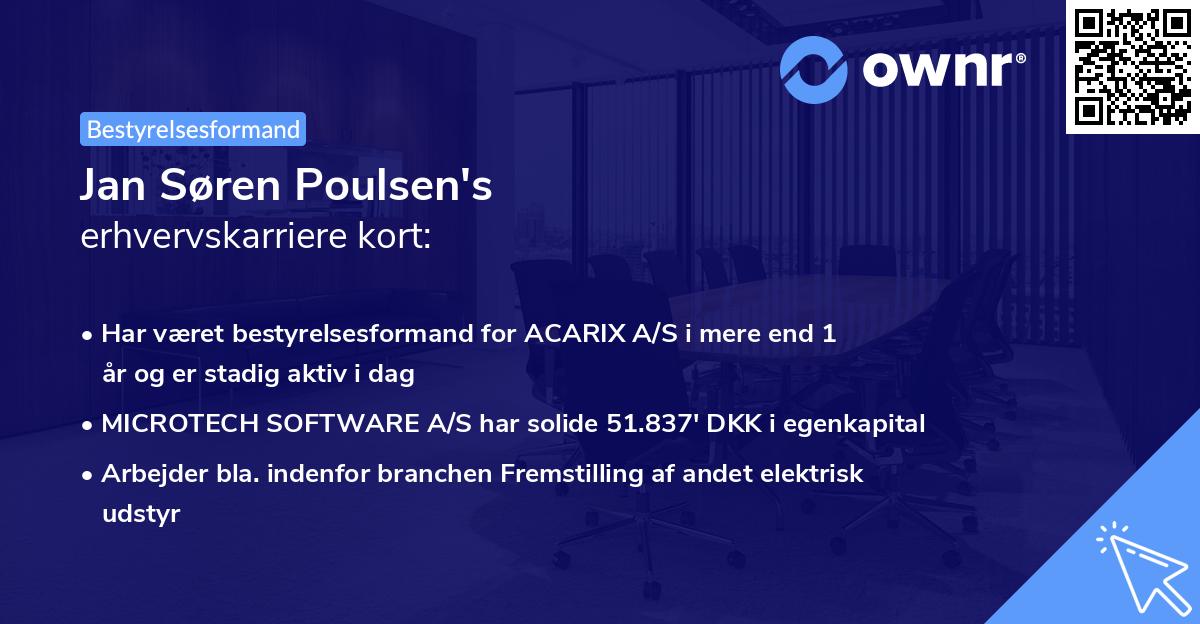Jan Søren Poulsen's erhvervskarriere kort