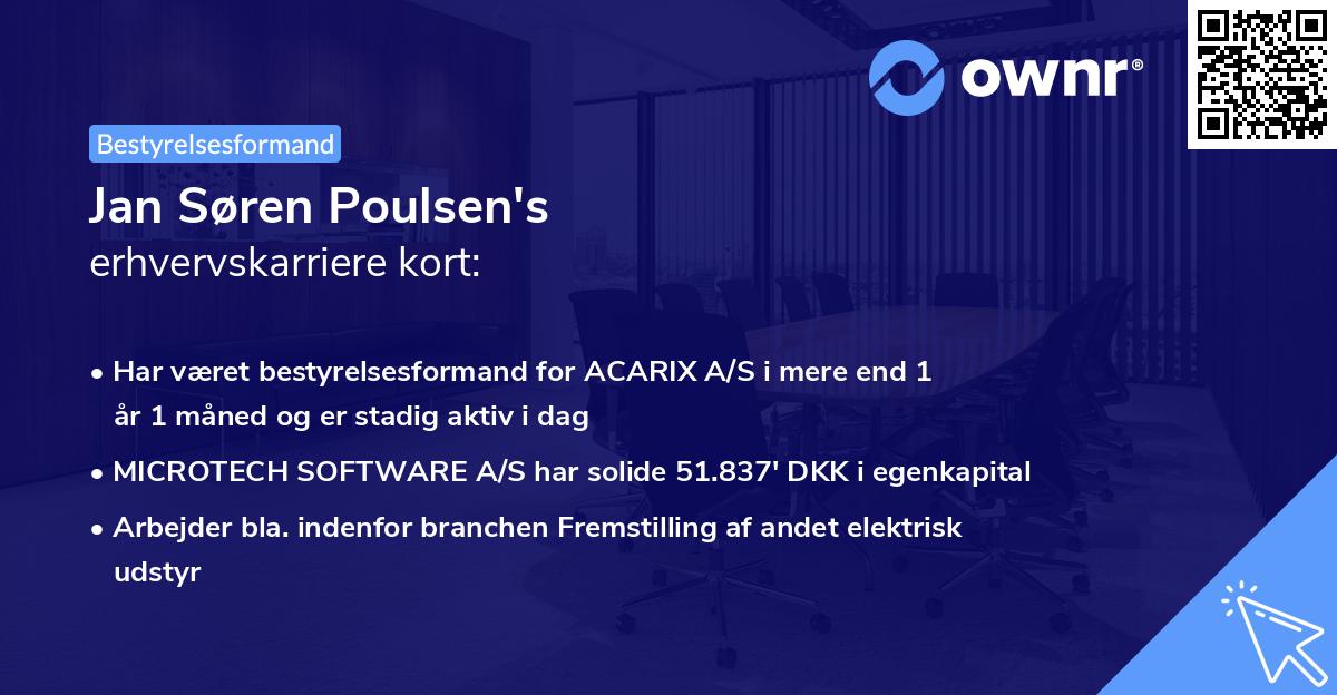 Jan Søren Poulsen's erhvervskarriere kort