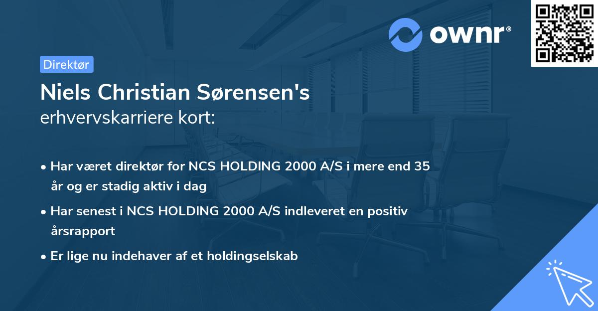 Niels Christian Sørensen's erhvervskarriere kort