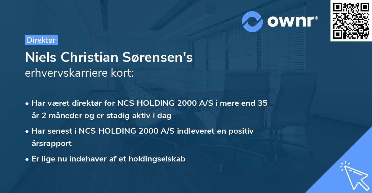 Niels Christian Sørensen's erhvervskarriere kort