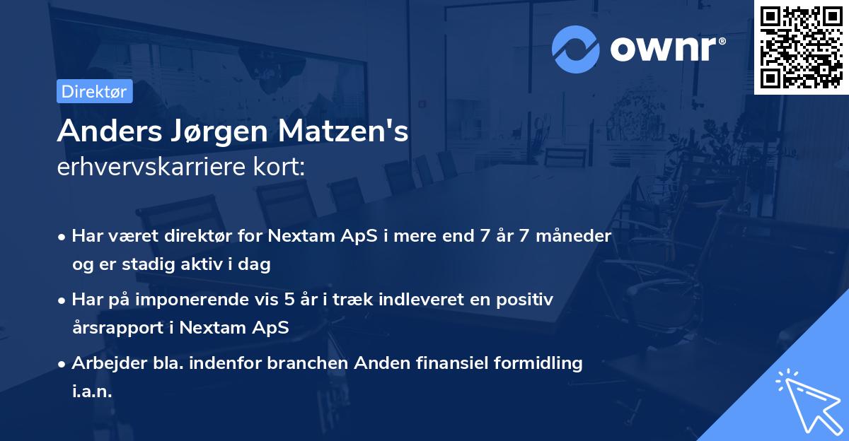 Anders Jørgen Matzen's erhvervskarriere kort