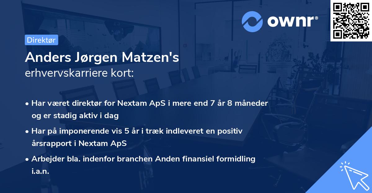 Anders Jørgen Matzen's erhvervskarriere kort