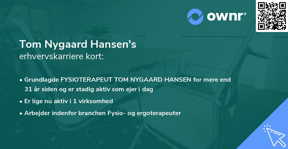 Tom Nygaard Hansen's erhvervskarriere kort