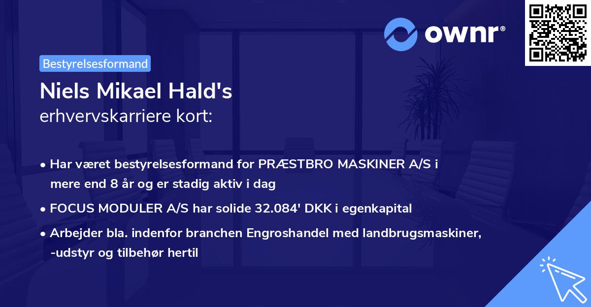 Niels Mikael Hald's erhvervskarriere kort