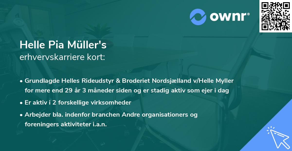 Helle Pia Müller's erhvervskarriere kort