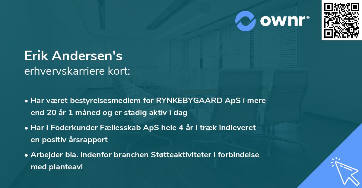 Erik Andersen's erhvervskarriere kort