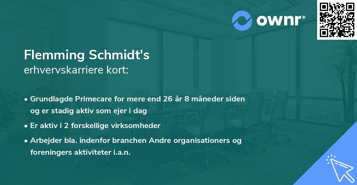 Flemming Schmidt's erhvervskarriere kort