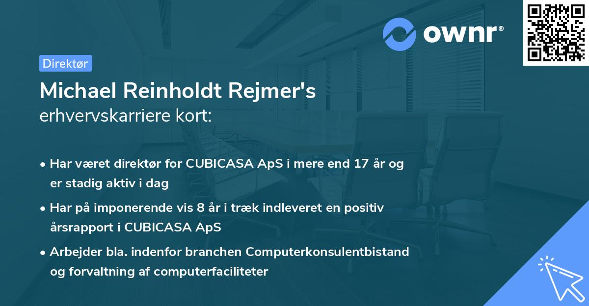 Michael Reinholdt Rejmer's erhvervskarriere kort
