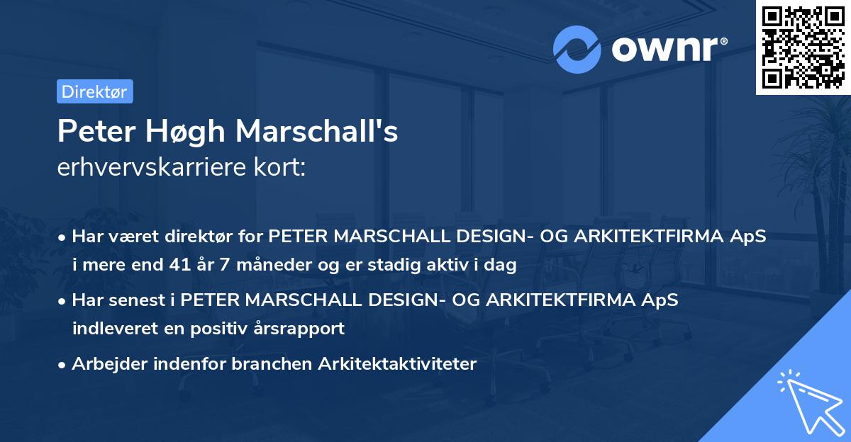 Peter Høgh Marschall's erhvervskarriere kort
