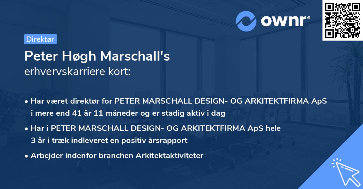 Peter Høgh Marschall's erhvervskarriere kort