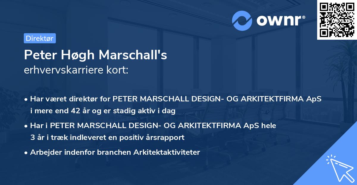 Peter Høgh Marschall's erhvervskarriere kort