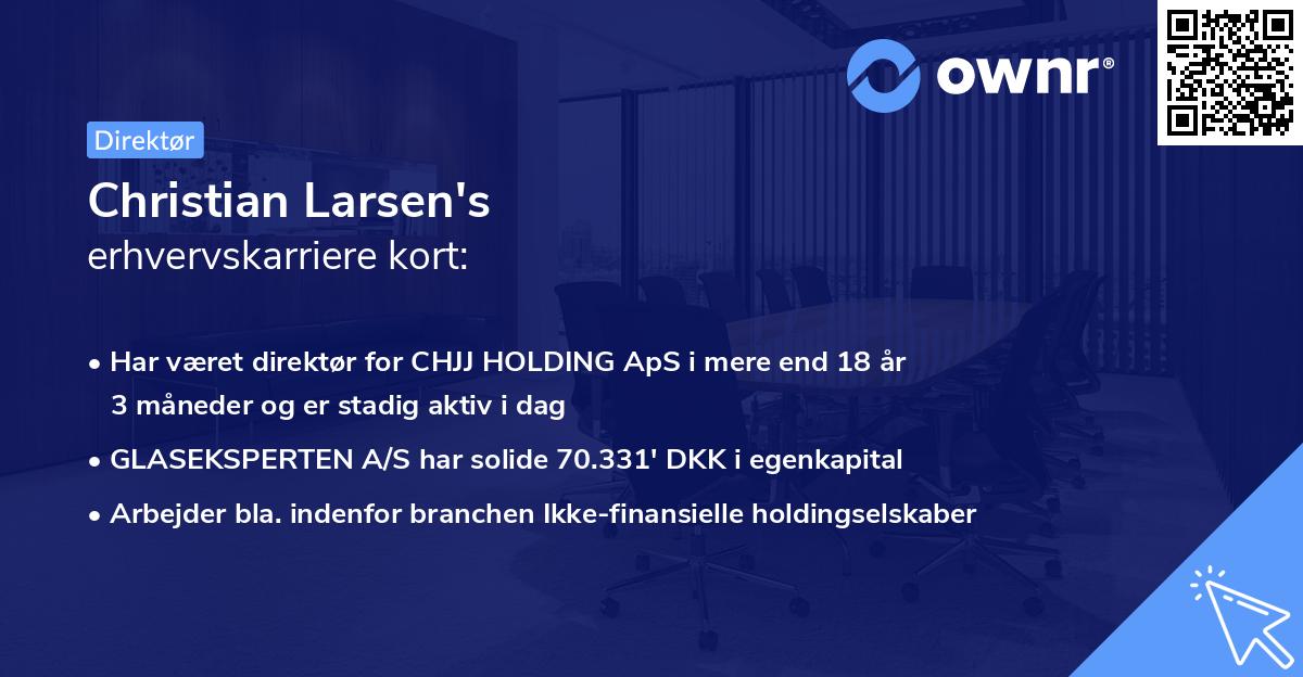 Christian Larsen's erhvervskarriere kort