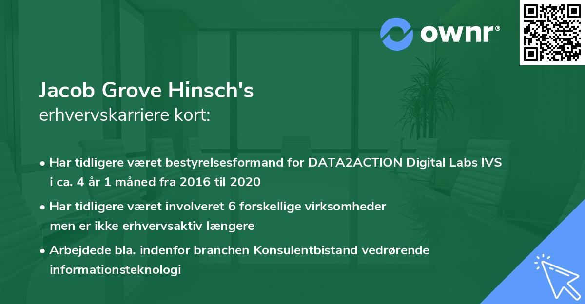 Jacob Grove Hinsch's erhvervskarriere kort