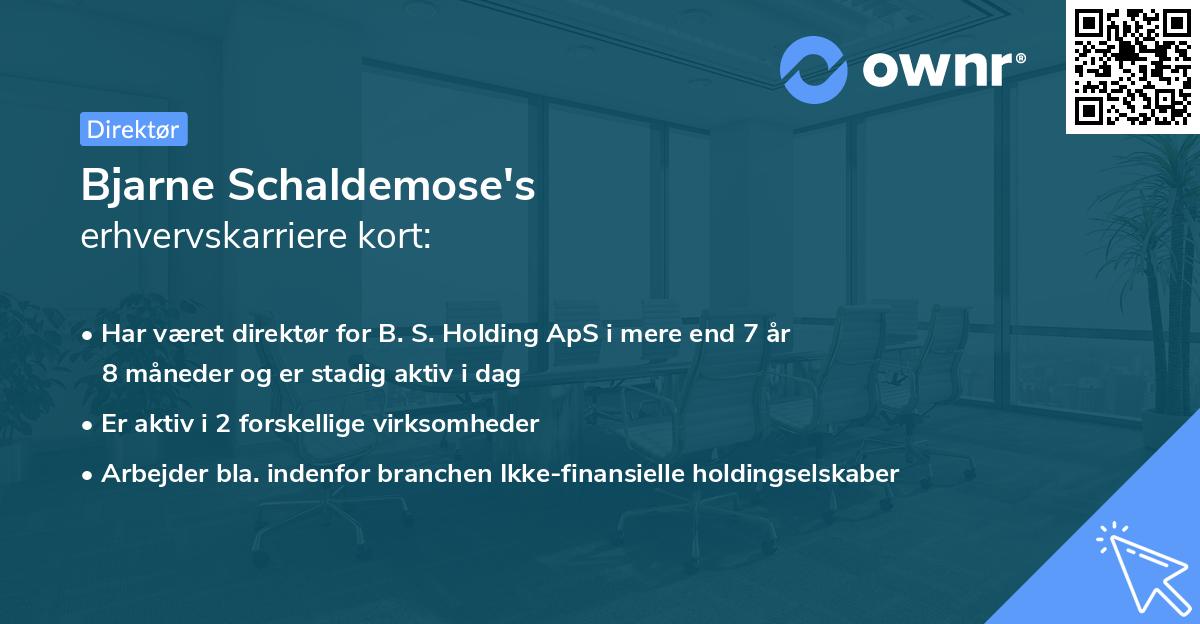 Bjarne Schaldemose's erhvervskarriere kort