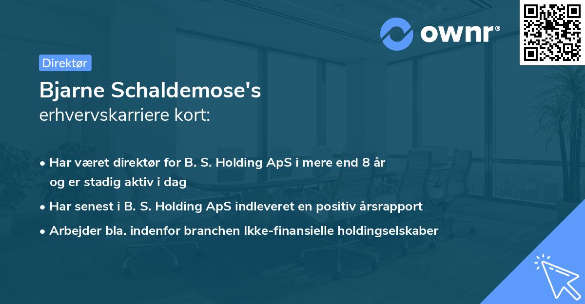 Bjarne Schaldemose's erhvervskarriere kort
