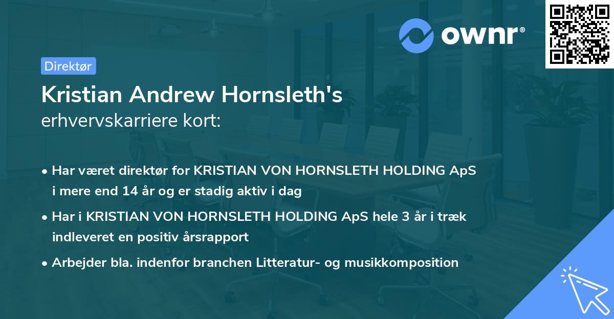 Kristian Andrew Hornsleth's erhvervskarriere kort