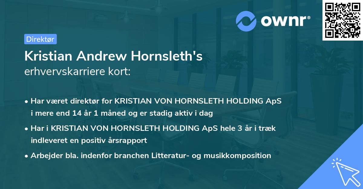 Kristian Andrew Hornsleth's erhvervskarriere kort