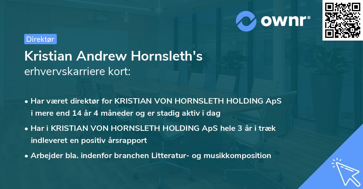 Kristian Andrew Hornsleth's erhvervskarriere kort