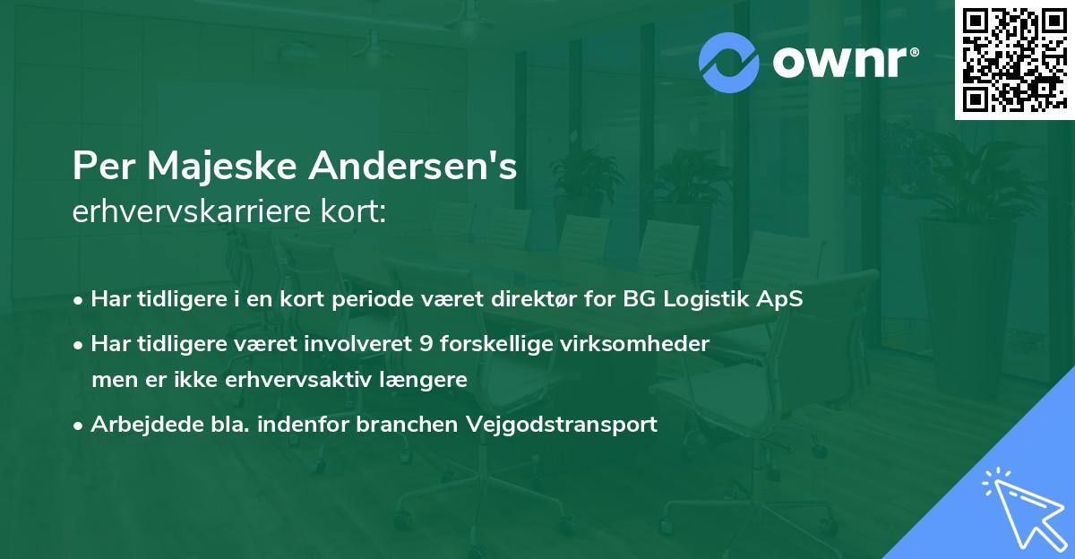 Per Majeske Andersen's erhvervskarriere kort