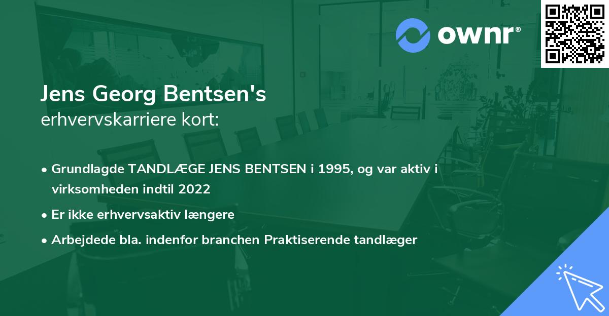Jens Georg Bentsen's erhvervskarriere kort