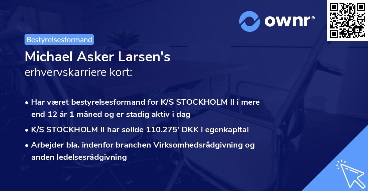 Michael Asker Larsen's erhvervskarriere kort