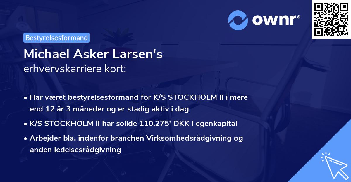 Michael Asker Larsen's erhvervskarriere kort