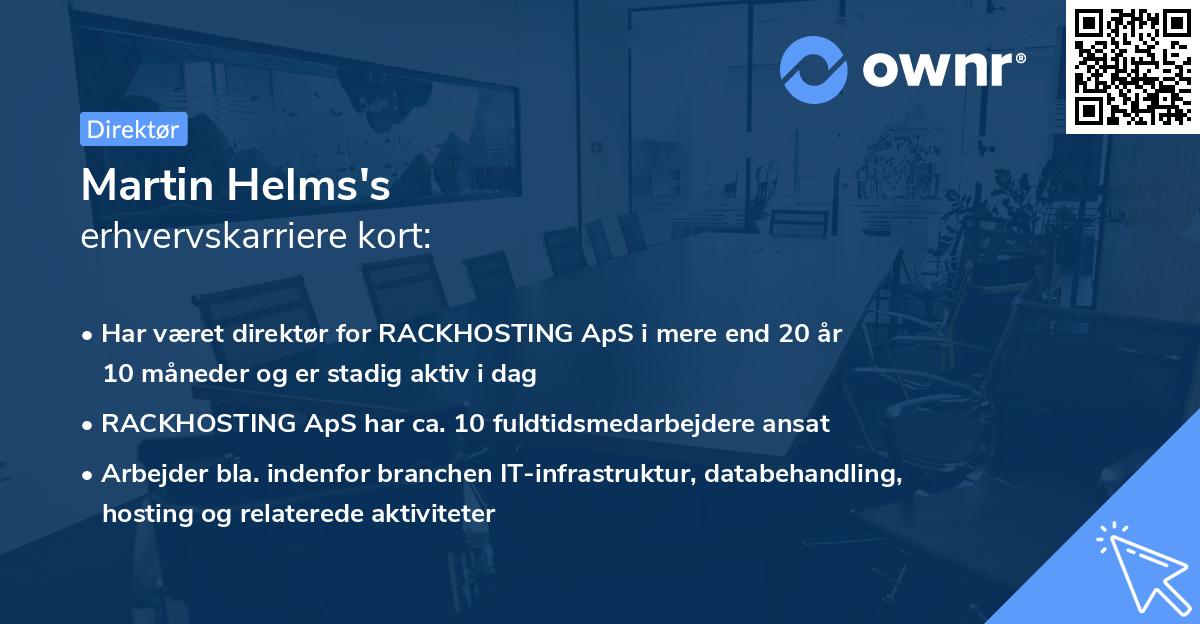 Martin Helms's erhvervskarriere kort