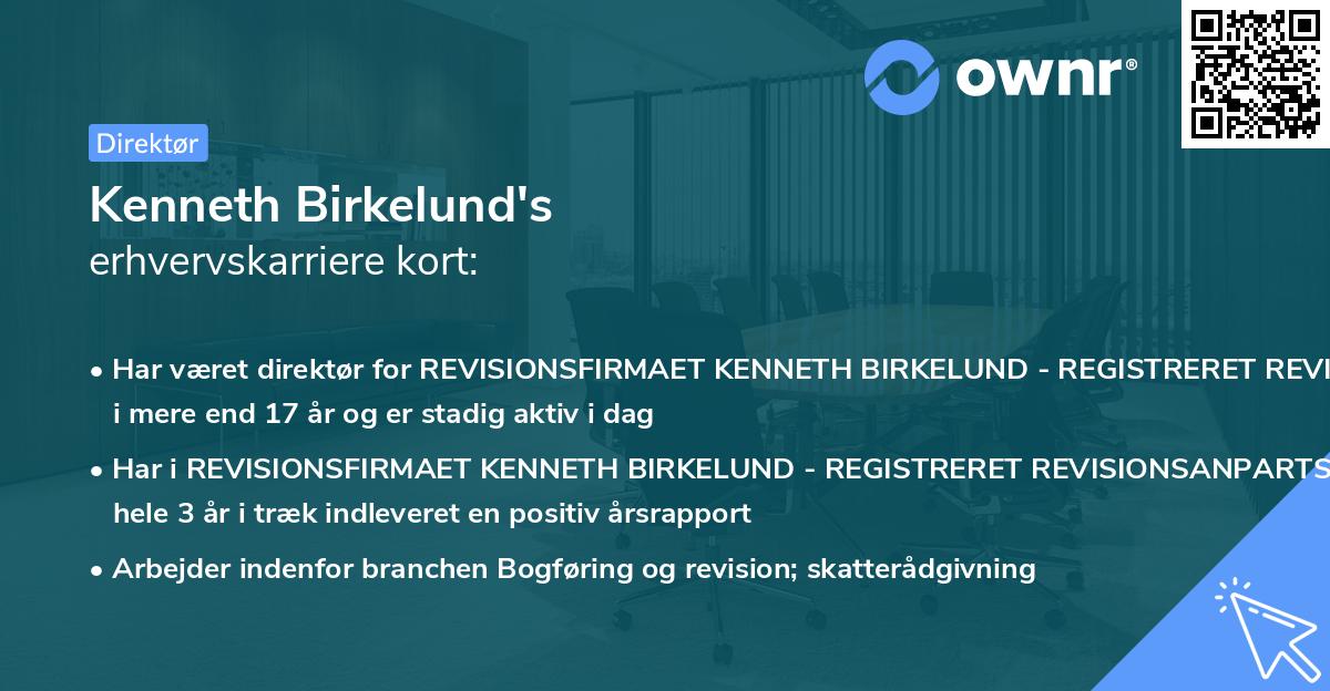Kenneth Birkelund's erhvervskarriere kort