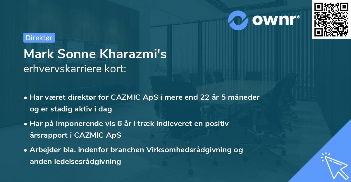 Mark Sonne Kharazmi's erhvervskarriere kort