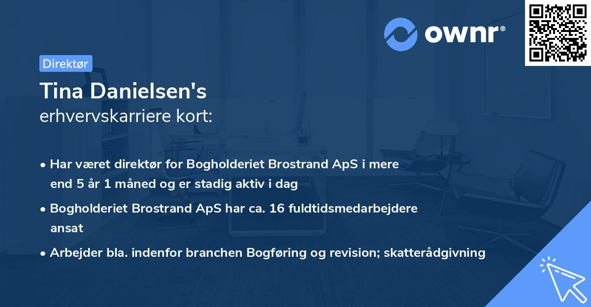 Tina Danielsen's erhvervskarriere kort