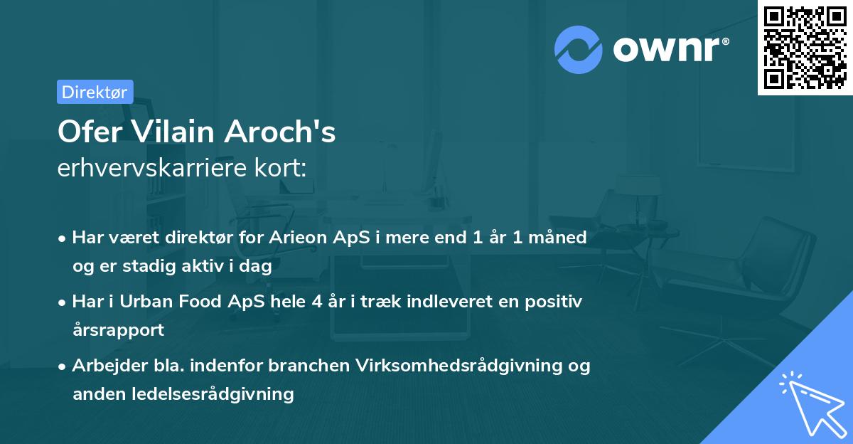 Ofer Vilain Aroch's erhvervskarriere kort