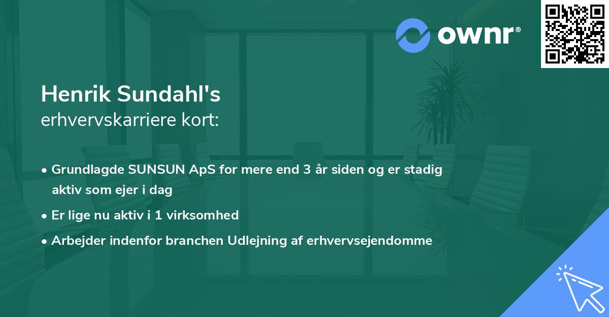 Henrik Sundahl's erhvervskarriere kort
