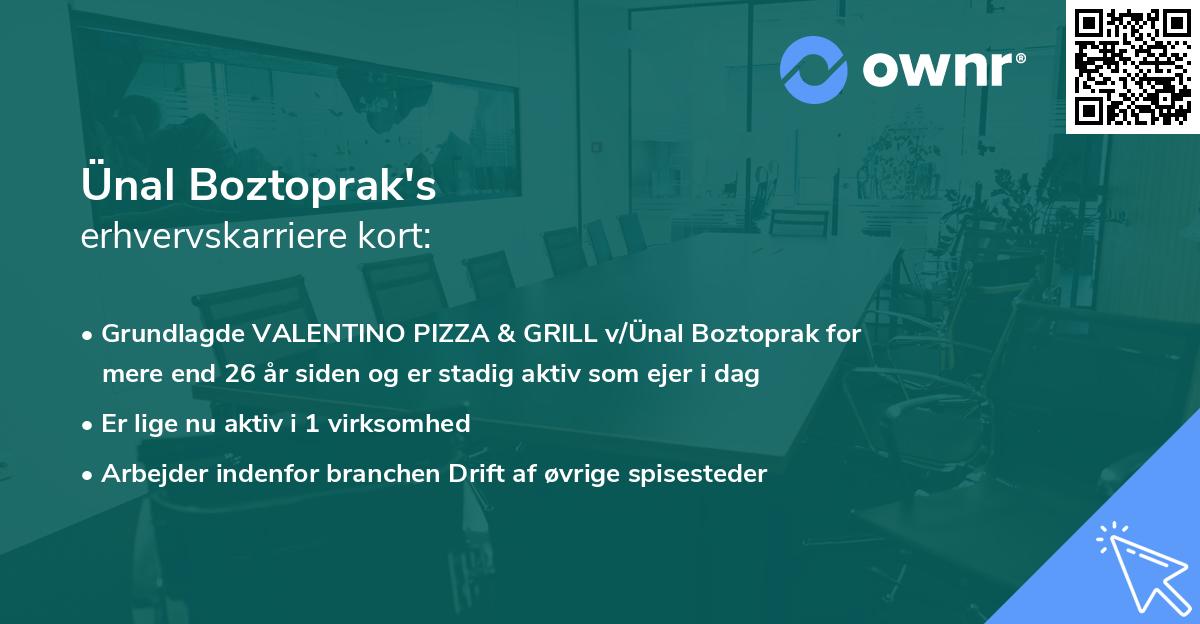 Ünal Boztoprak's erhvervskarriere kort