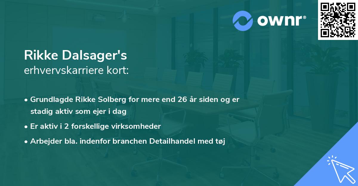 Rikke Dalsager's erhvervskarriere kort