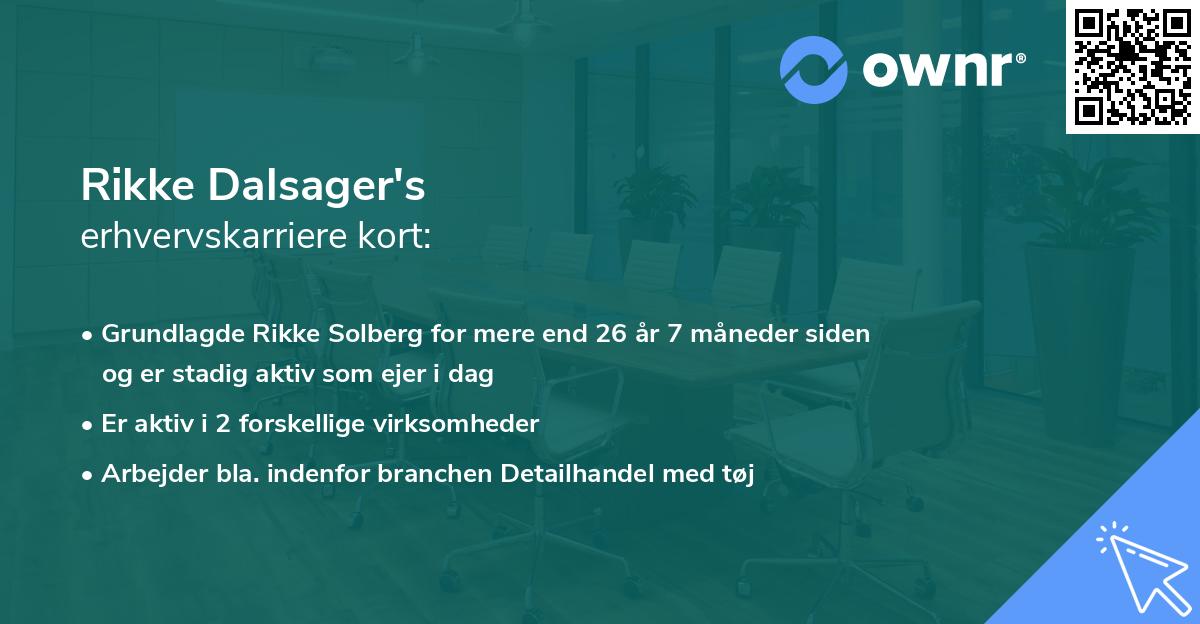 Rikke Dalsager's erhvervskarriere kort