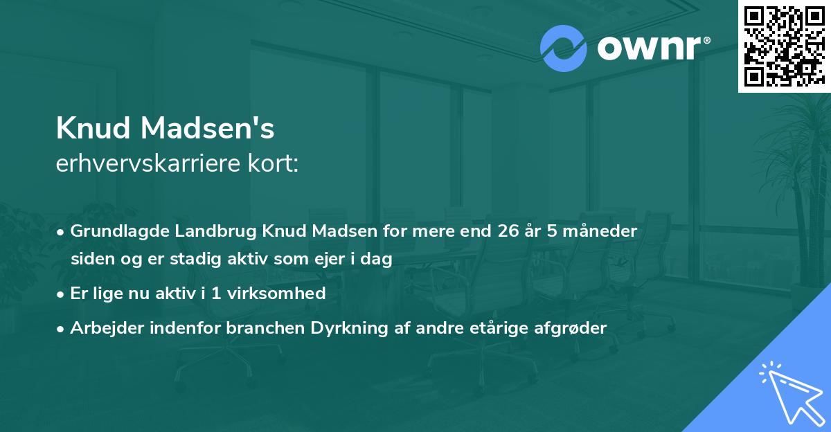 Knud Madsen's erhvervskarriere kort