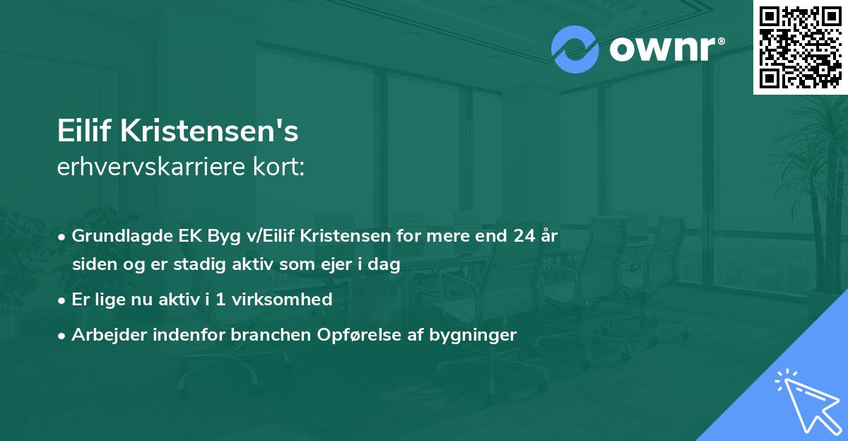 Eilif Kristensen's erhvervskarriere kort