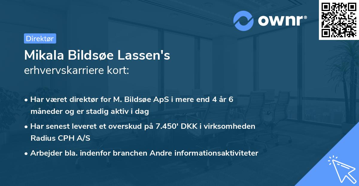 Mikala Bildsøe Lassen's erhvervskarriere kort