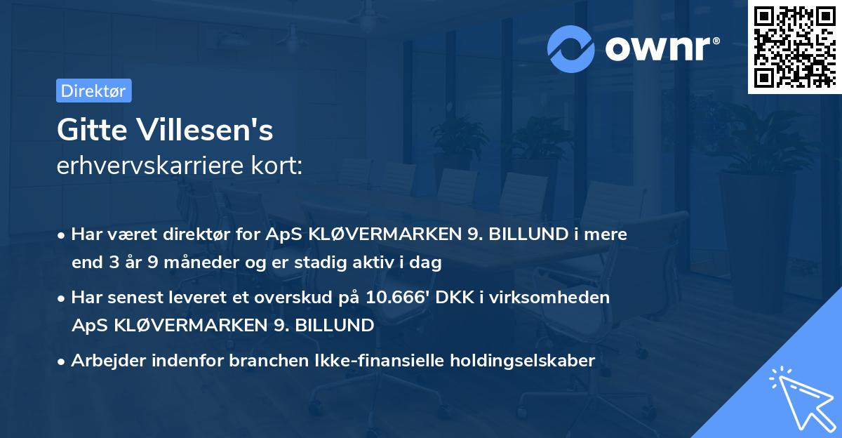 Gitte Villesen's erhvervskarriere kort