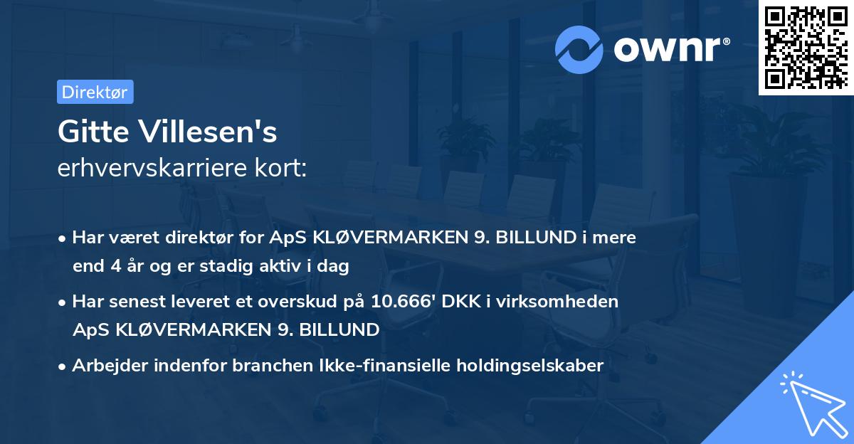 Gitte Villesen's erhvervskarriere kort